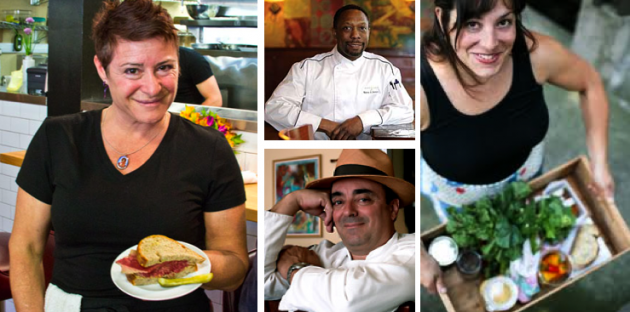 Clockwise from left -- Chef Robin Leventhal, Chef Wayne Johnson, Amy Pennington and Thierry Rautureau