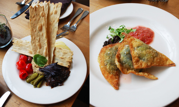 Cafe Flora Pate Platter & Spring Wontons