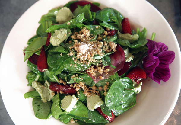Cafe Flora Strawberry Sorel Salad