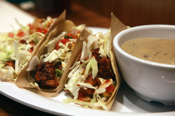 Vegggie Grill Chickin' Tacos ($9.95)