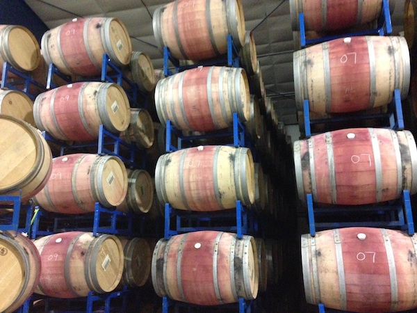Barrels at Three Rivers Winery