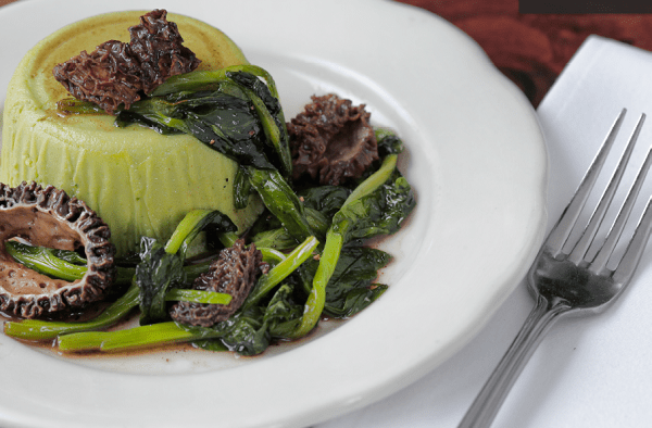 Pea Flan. Photo courtesy of Restaurant Marche.