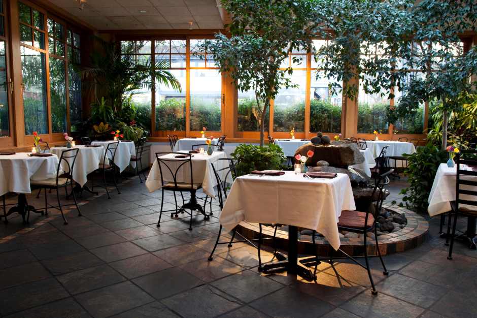 One half of Cafe Flora is this beautiful atrium.