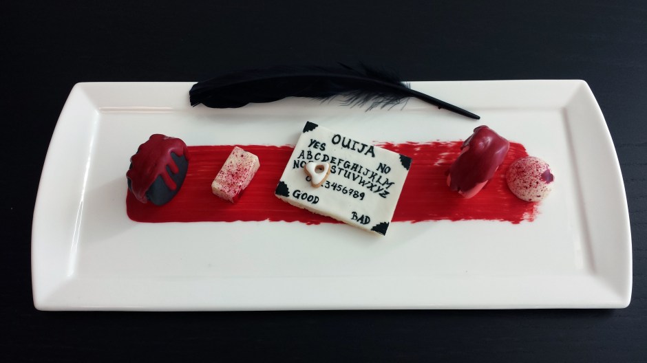 Guests find a ouija board-themed treat at the Inn at Laurel Point. (Photo courtesy Tourism Victoria.)